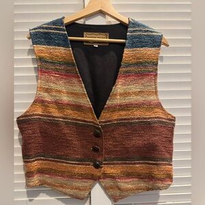 VTG Terry ward twill Striped Multicolor Vest with Buttons